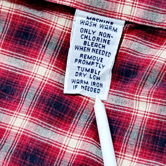 Polo Ralph Lauren Classic Western Pearl Snap Btn Shirt Men L Red Tartan Plaid - Picture 4 of 12